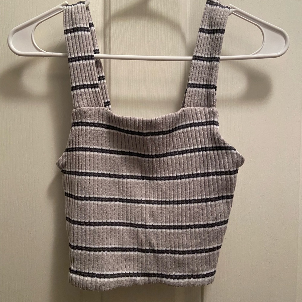 American Eagle Striped Crop Top Tank